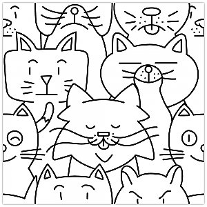 Oh My Cat 9-3/4" x 9-3/4" Porcelain Floor/Wall Tile - 16 Tiles Per Case - 10.88 Sq. Ft.