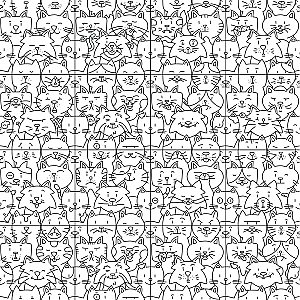 Oh My Cat 9-3/4" x 9-3/4" Porcelain Floor/Wall Tile - 16 Tiles Per Case - 10.88 Sq. Ft.
