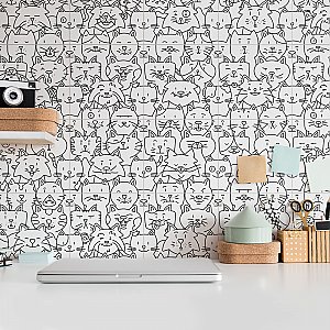 Oh My Cat 9-3/4" x 9-3/4" Porcelain Floor/Wall Tile - 16 Tiles Per Case - 10.88 Sq. Ft.