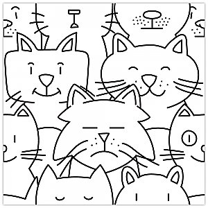 Oh My Cat 9-3/4" x 9-3/4" Porcelain Floor/Wall Tile - 16 Tiles Per Case - 10.88 Sq. Ft.