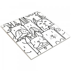 Oh My Dog 9-3/4" x  9-3/4" Porcelain Floor/Wall Tile - 16 Tiles Per Case - 10.88 Sq. Ft.