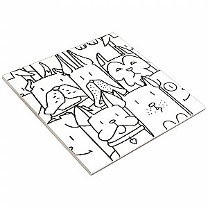 Oh My Dog 9-3/4" x  9-3/4" Porcelain Floor/Wall Tile - 16 Tiles Per Case - 10.88 Sq. Ft.