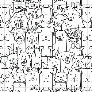 Oh My Dog 9-3/4" x  9-3/4" Porcelain Floor/Wall Tile - 16 Tiles Per Case - 10.88 Sq. Ft.