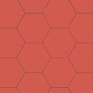 Textile Basic Hex Red 8-5/8" x 9-7/8" Porcelain Tile - Sold Per Case of 25 - 11.56 Square Feet