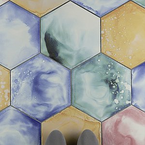 Raktion Hex 8-5/8" x 9-7/8" Porcelain Floor & Wall Tile - 25 Tiles Per Case - 11.5 Sq. Ft.