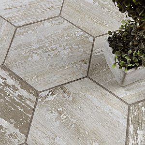 Suomi Hex Grey 8-5/8" x 9-7/8" Porcelain Floor & Wall Tile -25 Tiles Per Case - 11.5 Sq. Ft.