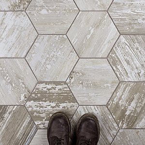 Suomi Hex Grey 8-5/8" x 9-7/8" Porcelain Floor & Wall Tile -25 Tiles Per Case - 11.5 Sq. Ft.