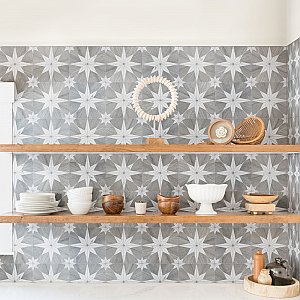 Llama Stella Loire Verso Silver Smoke 9-3/4" x 9-3/4" Porcelain Floor & Wall Tile - Per Case of 16 - 10.88 Sq. Ft.