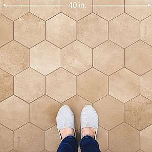 Aspdin Hex Cotto 8-5/8" x 9-7/8" Porcelain Floor and Wall Tile - 25 Tiles Per Case - 11.5 Square Feet