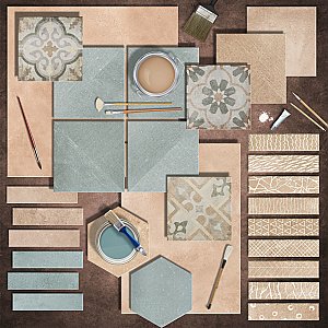 Aspdin Hex Cotto 8-5/8" x 9-7/8" Porcelain Floor and Wall Tile - 25 Tiles Per Case - 11.5 Square Feet