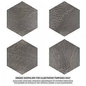 Nagpur Grand Hex Grafito 19" x 22" Porcelain Floor & Wall Tile - 6 Tiles Per Case - 13.2 Sq. Ft.