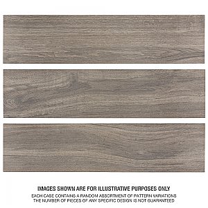 Llama Brown 8-1/2" x 35-1/2" Porcelain Floor & Wall Tile - Per Case of 6 - 12.78 Sq. Ft.