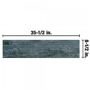 Cassis Black 8-1/2" x 35-1/2" Porcelain Floor & Wall Tile - Per Case of 6 - 12.78 Sq. Ft.