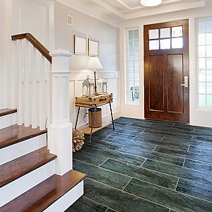 Cassis Black 8-1/2" x 35-1/2" Porcelain Floor & Wall Tile - Per Case of 6 - 12.78 Sq. Ft.