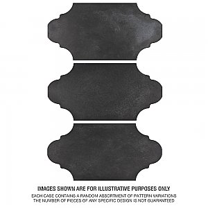 Alhama Provenzal Black 6-1/4" x 12-3/4" Porcelain Floor & Wall Tile - Sold Per Case of 20 - 8.8 Sq. Ft.