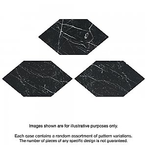 Timeless Kayak Marquina Black 6.5" x 12.5" Porcelain Floor & Wall Tile - 20 Tiles Per Case - 8.4 Sq. Ft.