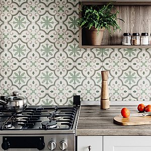 Monteca Green 9-3/4" x 9-3/4" Porcelain Floor & Wall Tile - 16 Tiles Per Case - 10.88 Sq. Ft.