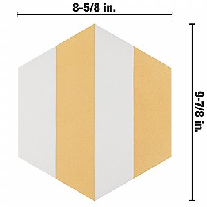 Porto Capri Hex Dandelion 8-5/8" x 9-7/8" Porcelain Tile - Per Case of 25 Tile - 11.56 Sq. Ft. Per Case