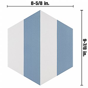Porto Capri Hex Niagara 8-5/8" x 9-7/8" Porcelain Tile - Per Case of 25 Tile - 11.56 Sq. Ft. Per Case