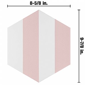 Porto Capri Hex Rose 8-5/8"x 9-7/8" Porcelain Tile - Per Case of 5 Sheets - 5.30 Sq. Ft.