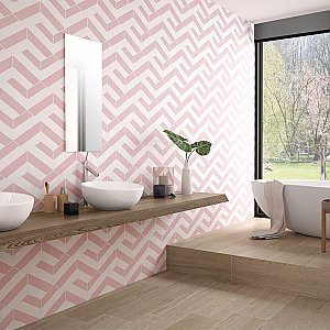 Porto Capri Hex Rose 8-5/8"x 9-7/8" Porcelain Tile - Per Case of 5 Sheets - 5.30 Sq. Ft.