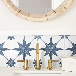 Stella Azul Blue and White 9-3/4" x 9-3/4" Ceramic Tile - Sold Per Case of 16 - 11.11 Square Feet Per Case