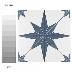 Stella Azul Blue and White 9-3/4" x 9-3/4" Ceramic Tile - Sold Per Case of 16 - 11.11 Square Feet Per Case