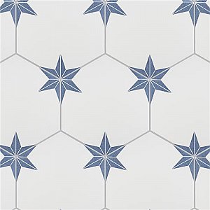 Stella Hex Azul 8-5/8" x 9-7/8" Porcelain Tile - Per Case of 25 Tile - 11.56 Sq. Ft. Per Case