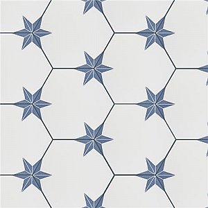 Stella Hex Azul 8-5/8" x 9-7/8" Porcelain Tile - Per Case of 25 Tile - 11.56 Sq. Ft. Per Case