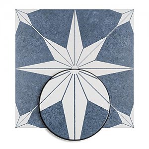 Stella Day Blue and White 9-3/4" x 9-3/4" Ceramic Tile - Sold Per Case of 16 - 11.11 Square Feet Per Case