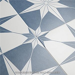 Stella Day Blue and White 9-3/4" x 9-3/4" Ceramic Tile - Sold Per Case of 16 - 11.11 Square Feet Per Case