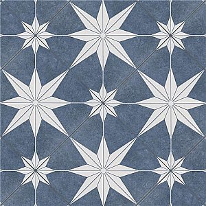 Stella Day Blue and White 9-3/4" x 9-3/4" Ceramic Tile - Sold Per Case of 16 - 11.11 Square Feet Per Case