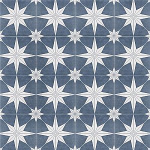 Stella Day Blue and White 9-3/4" x 9-3/4" Ceramic Tile - Sold Per Case of 16 - 11.11 Square Feet Per Case