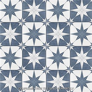 Stella Day Blue and White 9-3/4" x 9-3/4" Ceramic Tile - Sold Per Case of 16 - 11.11 Square Feet Per Case