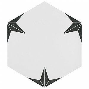Stella Hex Nero 8-5/8"x 9-7/4" Ceramic Tile - Per Case of 25 Pieces - 11.50 Sq. Ft.
