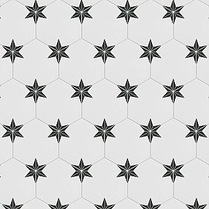 Stella Hex Nero 8-5/8"x 9-7/4" Ceramic Tile - Per Case of 25 Pieces - 11.50 Sq. Ft.