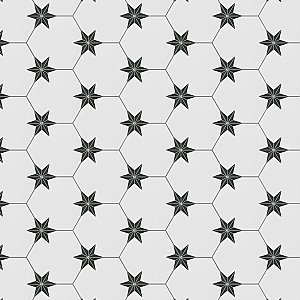 Stella Hex Nero 8-5/8"x 9-7/4" Ceramic Tile - Per Case of 25 Pieces - 11.50 Sq. Ft.