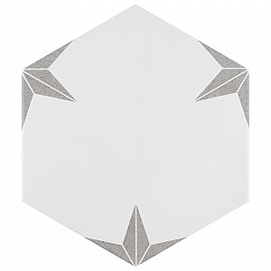 Stella Hex Silver 8-5/8"x 9-7/4" Ceramic Tile - Per Case of 25 Pieces - 11.50 Sq. Ft.