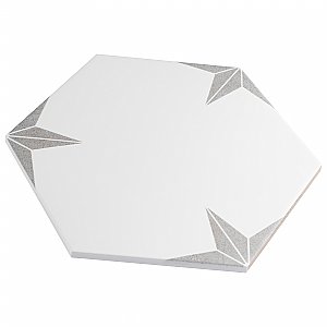 Stella Hex Silver 8-5/8"x 9-7/4" Ceramic Tile - Per Case of 25 Pieces - 11.50 Sq. Ft.