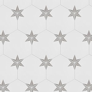 Stella Hex Silver 8-5/8"x 9-7/4" Ceramic Tile - Per Case of 25 Pieces - 11.50 Sq. Ft.
