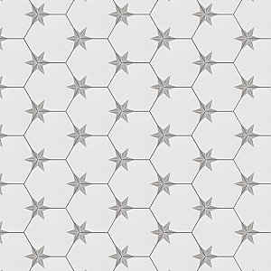 Stella Hex Silver 8-5/8"x 9-7/4" Ceramic Tile - Per Case of 25 Pieces - 11.50 Sq. Ft.