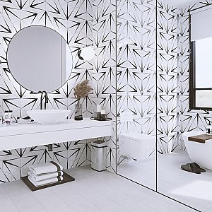 Trident Hex Blanco  8-5/8" x 9-7/8" Porcelain Floor & Wall Tile - 25 Tiles Per Case - 11.5 Sq. Ft.