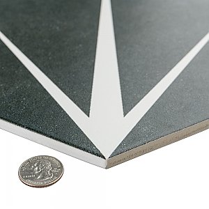Trident Hex Nero  8-5/8" x 9-7/8" Porcelain Floor & Wall Tile - 25 Tiles Per Case - 11.5 Sq. Ft.