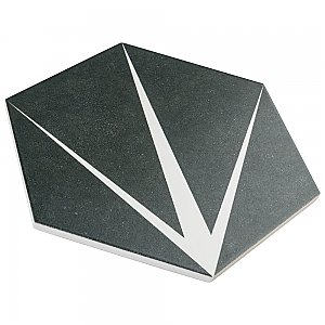 Trident Hex Nero  8-5/8" x 9-7/8" Porcelain Floor & Wall Tile - 25 Tiles Per Case - 11.5 Sq. Ft.