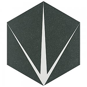 Trident Hex Nero  8-5/8" x 9-7/8" Porcelain Floor & Wall Tile - 25 Tiles Per Case - 11.5 Sq. Ft.