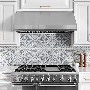 Atlantic Azul 17-5/8" x 17-5/8" Ceramic Floor & Wall Tile - 7 Tiles Per Case - 15.33 Sq. Ft.