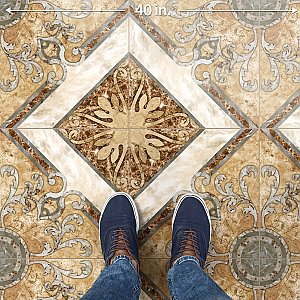 Touba 17-5/8" x 17-5/8" Ceramic Floor and Wall Tile - 8 Tiles Per Case - 17.52 Square Feet