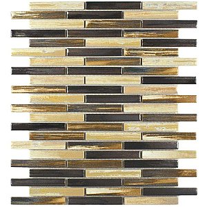 Rustica Brick Highlands 10-3/4" x 12-3/4" Porcelain Mosaic Tile -  Porcelain Mosaic Tile - Brown & Cream- Per Sheet - .95 Square Feet