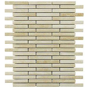 Rustica Rustica Brick Perla Bone 10-3/4" x 12-3/4" Porcelain Mosaic Tile - Cream & Beige - Per Sheet - .40 Square Feet