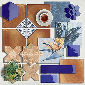 Sentier des Ocres 7-7/8"x7-7/8" Porcelain Floor/Wall Tile - 16 Per Case - 7.2 Sq. Ft. Per Case